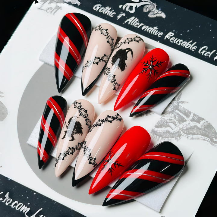 Creative Nail Design Set in Gothic Style Bowlift