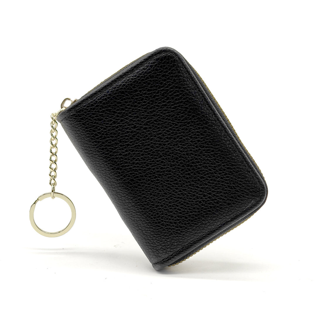 Compact Zippered Leather Wallet