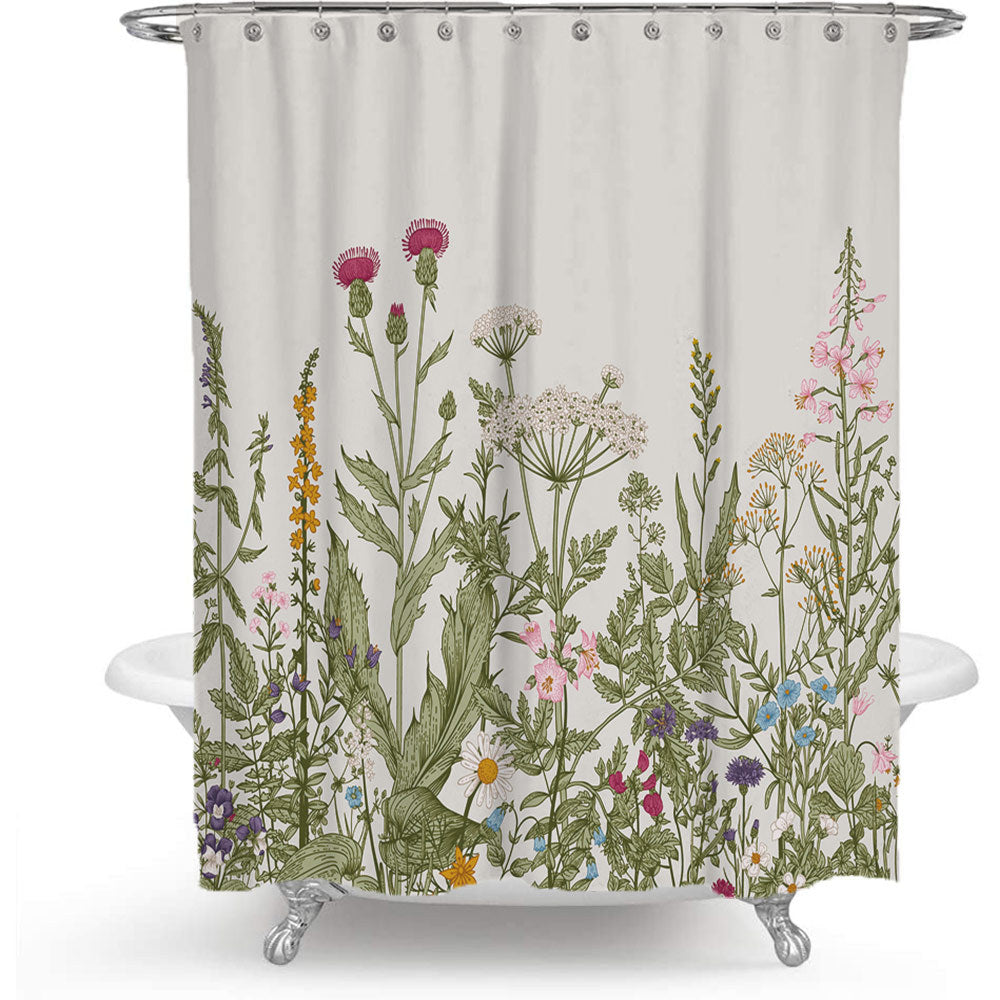 Botanical Illustration Shower Curtain Bowlift