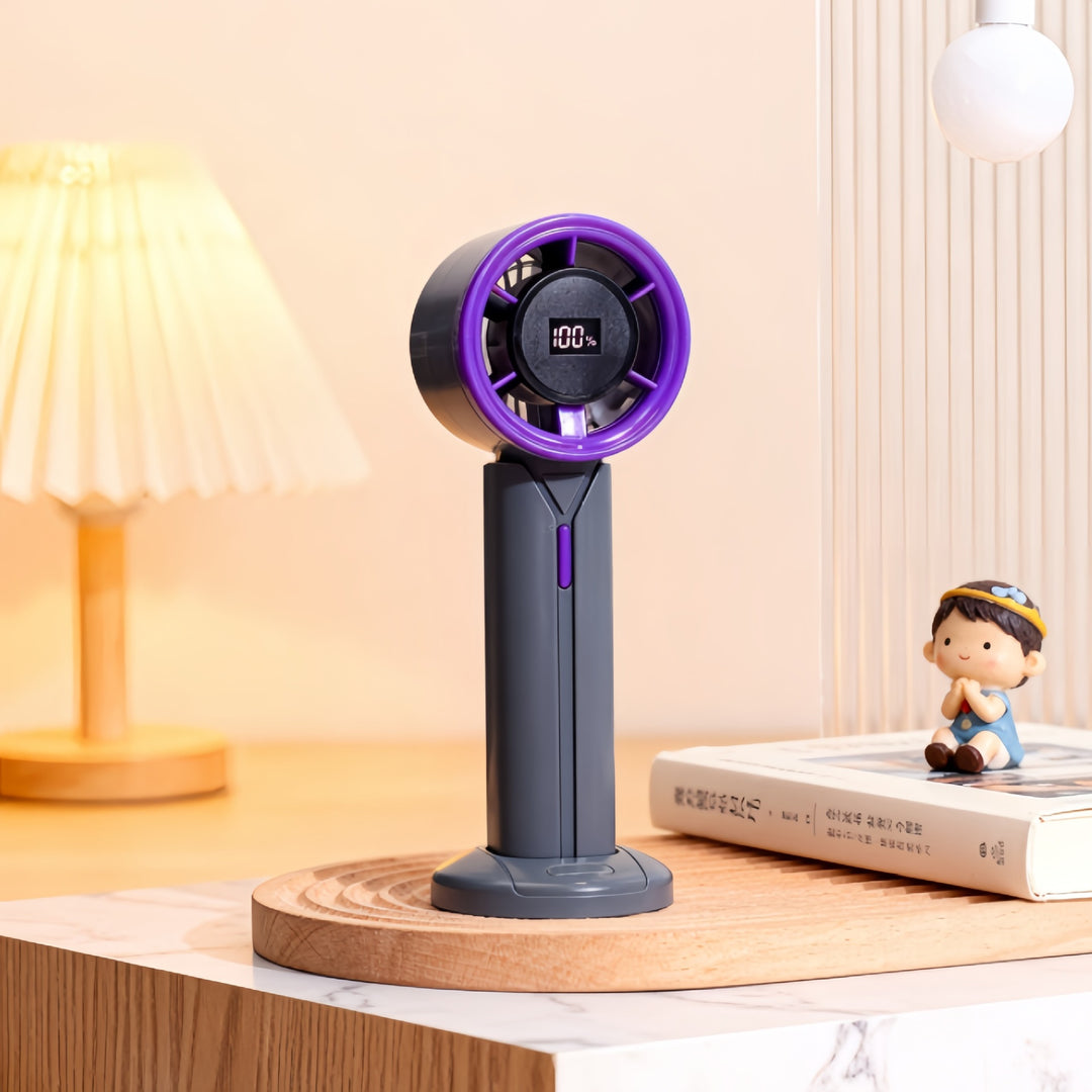 Women Portable Fan with USB Connection and Digital Display Bowlift