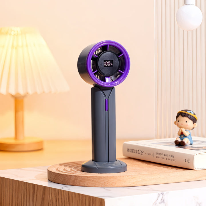 Women Portable Fan with USB Connection and Digital Display Bowlift