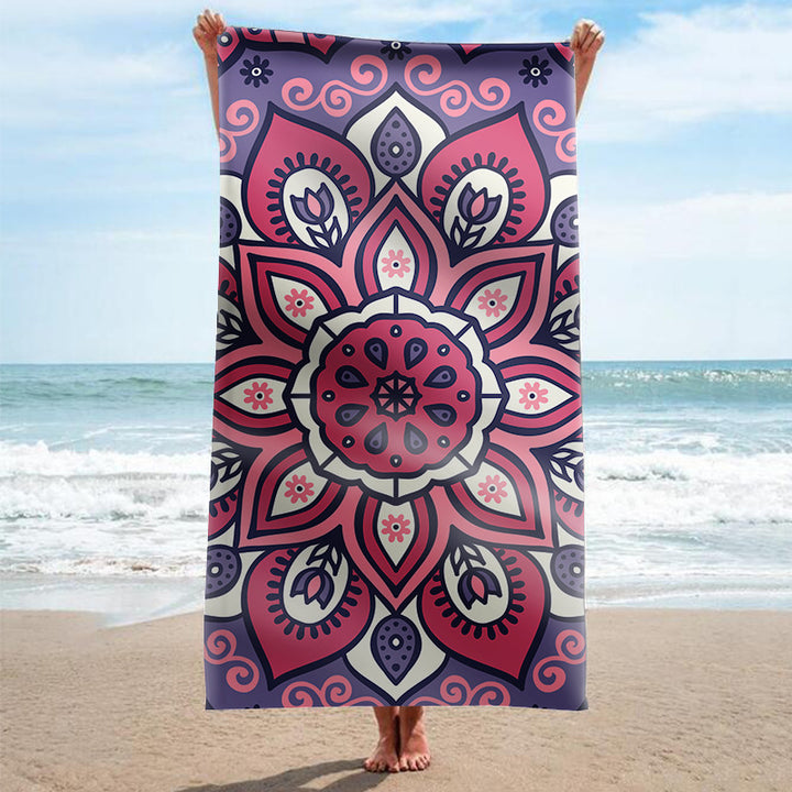 Beach towel with artistic mandala design Bowlift