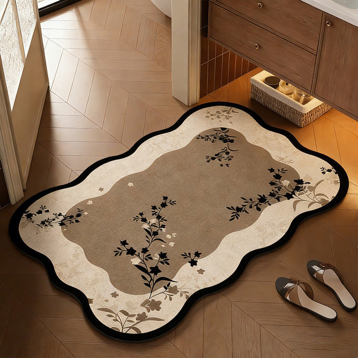 Floral Design Bathroom Mat Bowlift