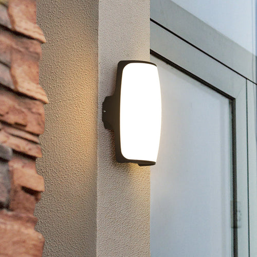 Waterproof Acrylic Curved Shade LED Outdoor Wall Sconce Lamp | Bowlift
