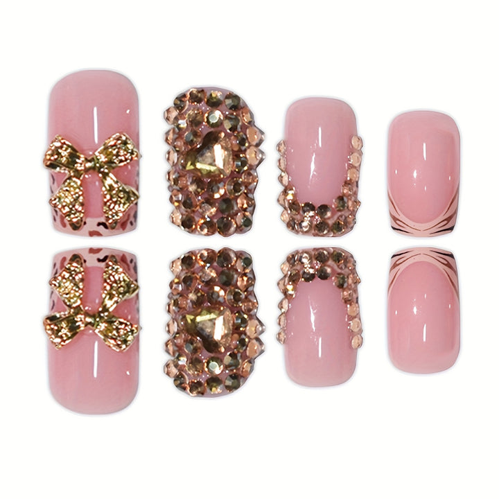 Glamorous Rhinestone-Embellished Press-On Nails Bowlift