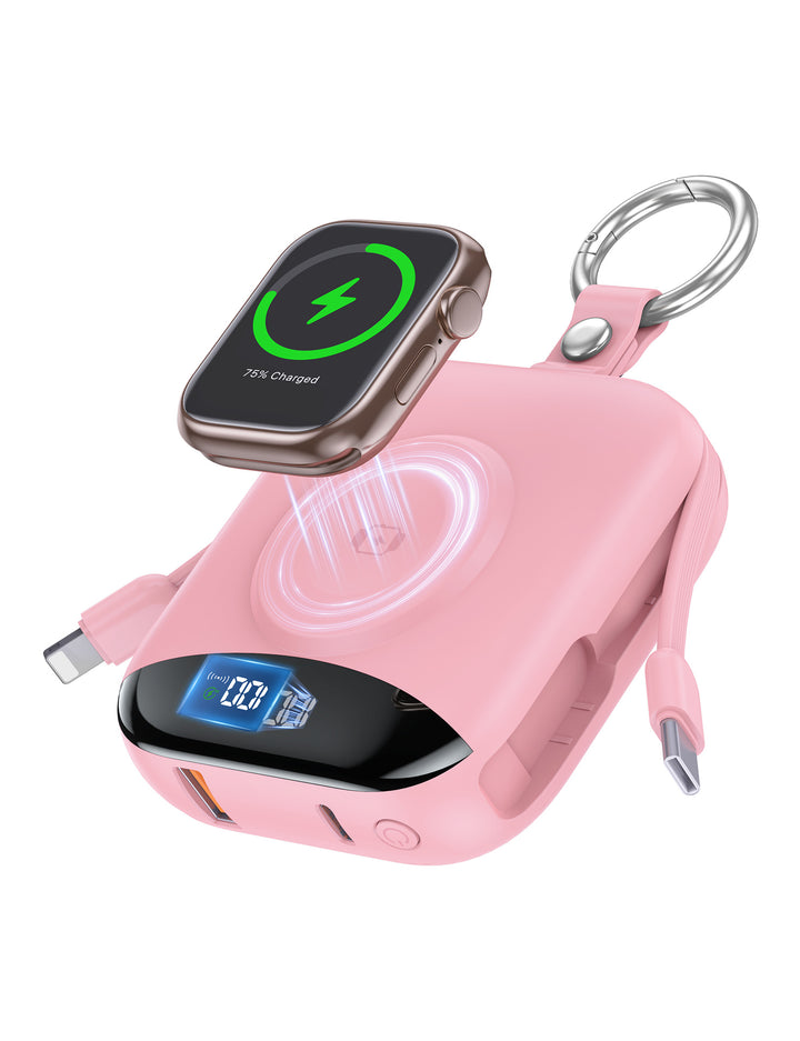 Portable inductive charger with integrated battery and LCD display Bowlift