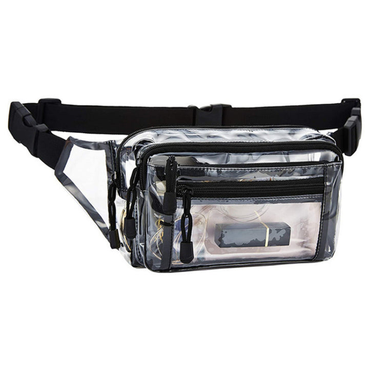 Transparent belt bag with multiple zippered compartments Bowlift