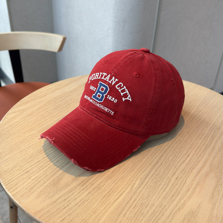 Men's Distressed Cotton Baseball Cap Bowlift 1784270269