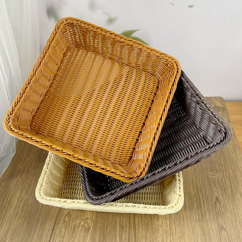 Women rectangular woven storage basket Bowlift