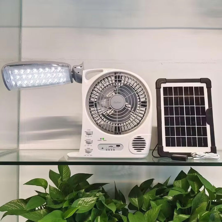 Women Portable Solar Fan with Integrated LED Lighting Bowlift