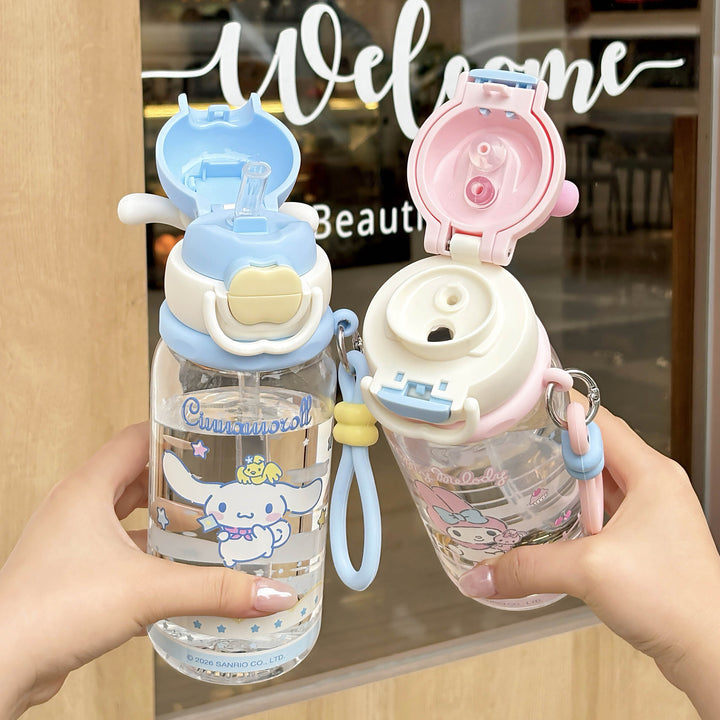 Ladies water bottle with interactive lid and cute Pochacco design Bowlift