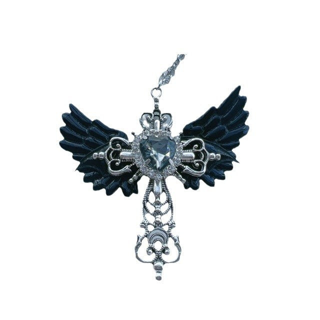 Angel Wing Heart Pendant Necklace Bowlift