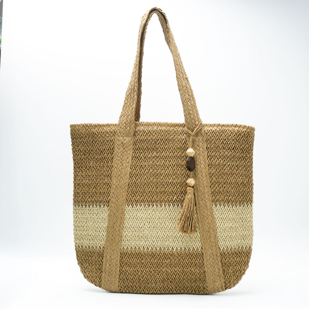 Generous shoulder bag made of natural material Bowlift