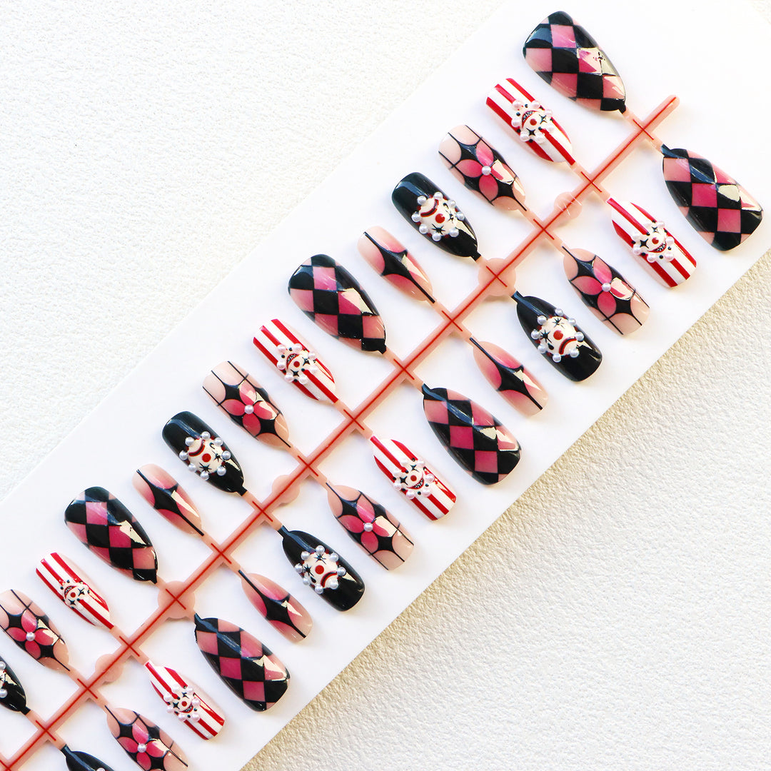 Whimsical Artistic Press-On Nail Set Bowlift