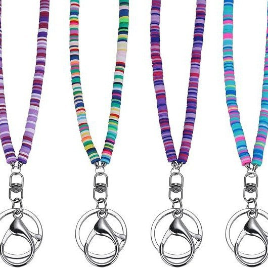 Colorful Beaded ID Badge Holder Lanyard Bowlift
