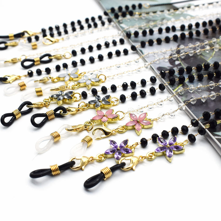 Elegant Floral-Accented Eyewear Chain Bowlift