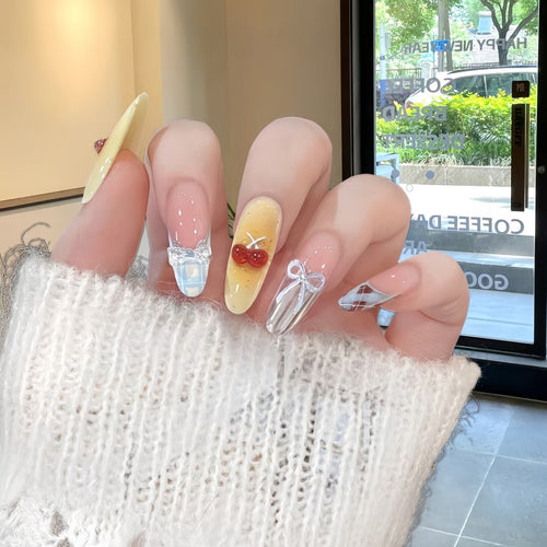 Charming Character-Inspired Press-On Nail Art Set Bowlift