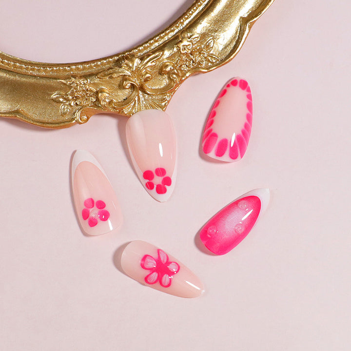 Premium Press-On Nail Set with Decorative Accents Bowlift