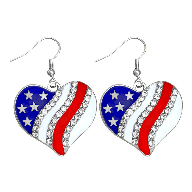 Women's earrings in flip-flop design with crystal embellishment and enamel flag motif Bowlift
