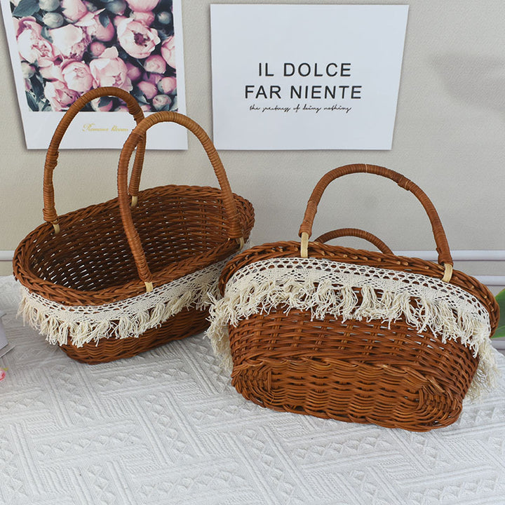 Stylish Wicker Picnic Basket Bowlift