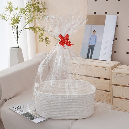 Natural storage basket with ribbons Bowlift