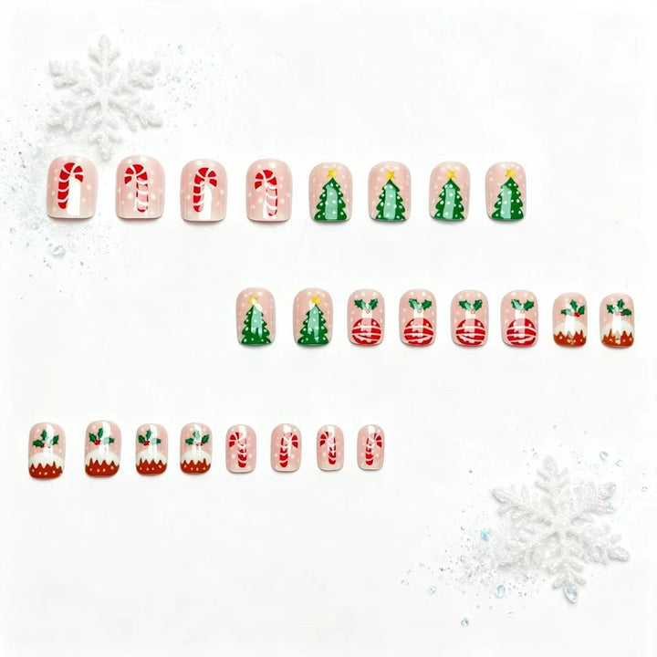 Artificial nails with festive Christmas design Bowlift