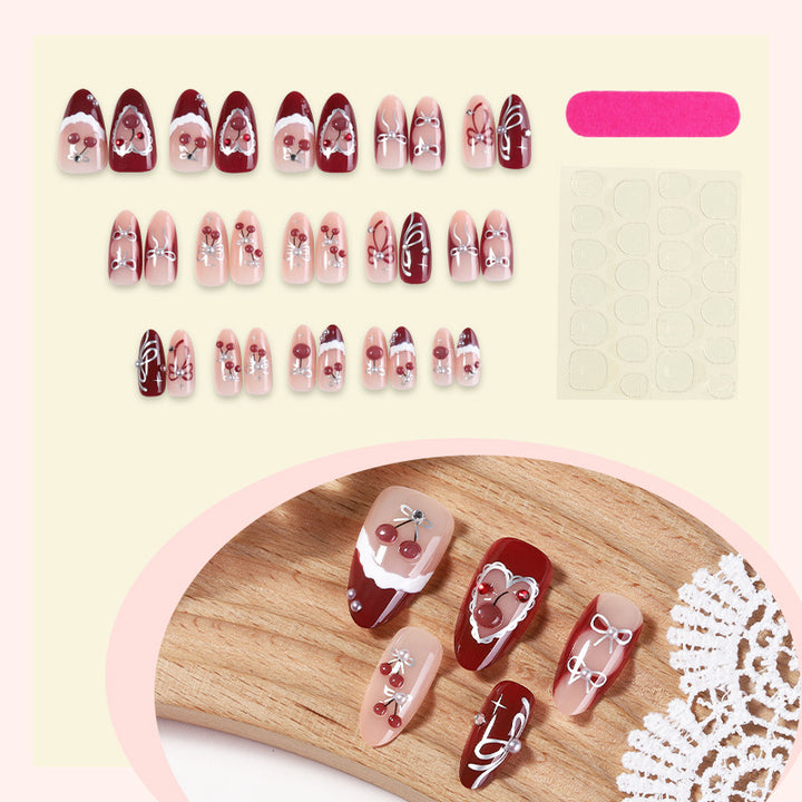 Festive Decorative Press-On Nail Set Bowlift