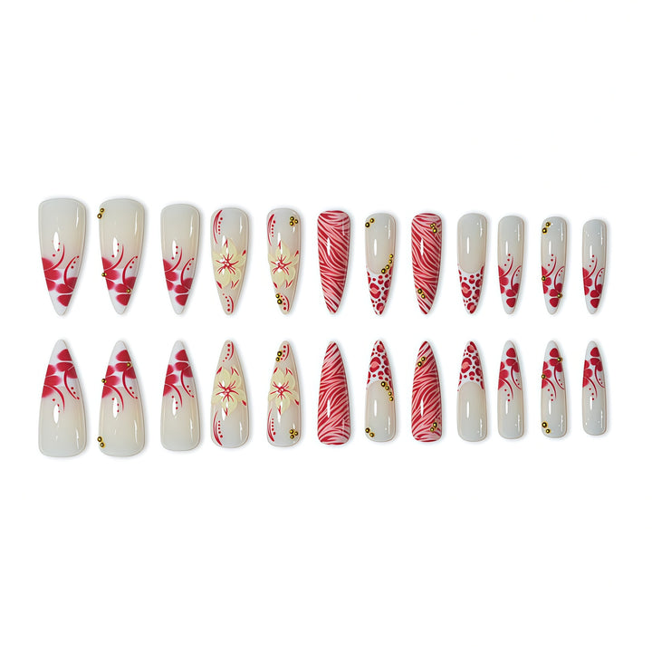Designer Floral Nail Art Extensions Bowlift