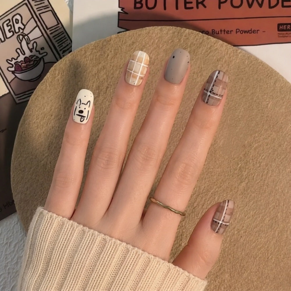 Artistic Press-On Nail Set with Unique Character Designs Bowlift