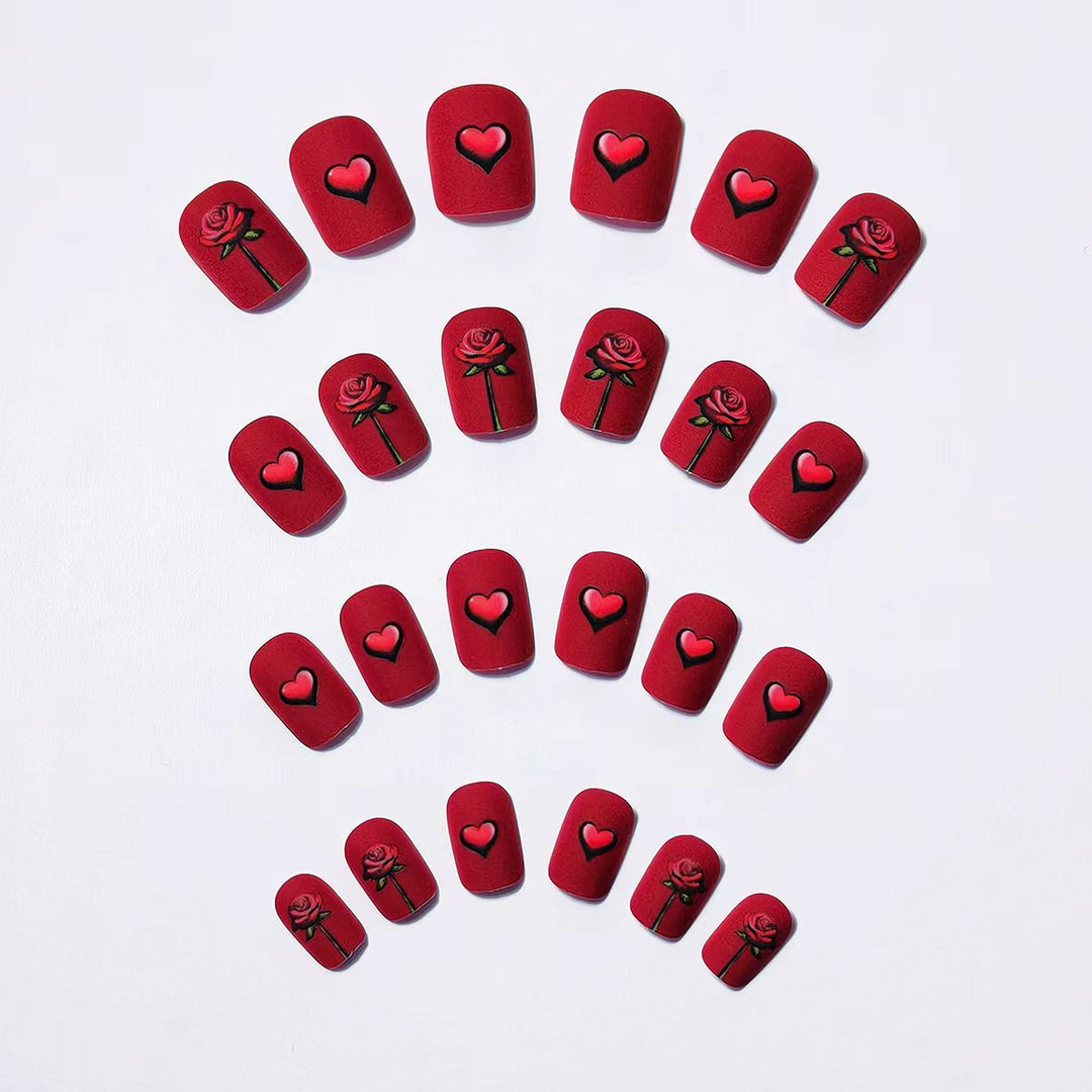 Romantic Floral and Heart Nail Art Bowlift