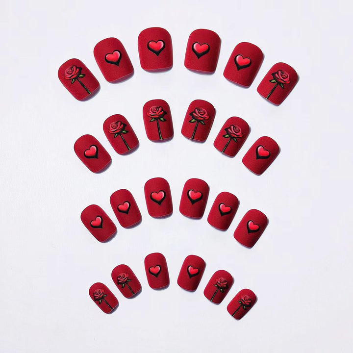 Romantic Floral and Heart Nail Art Bowlift