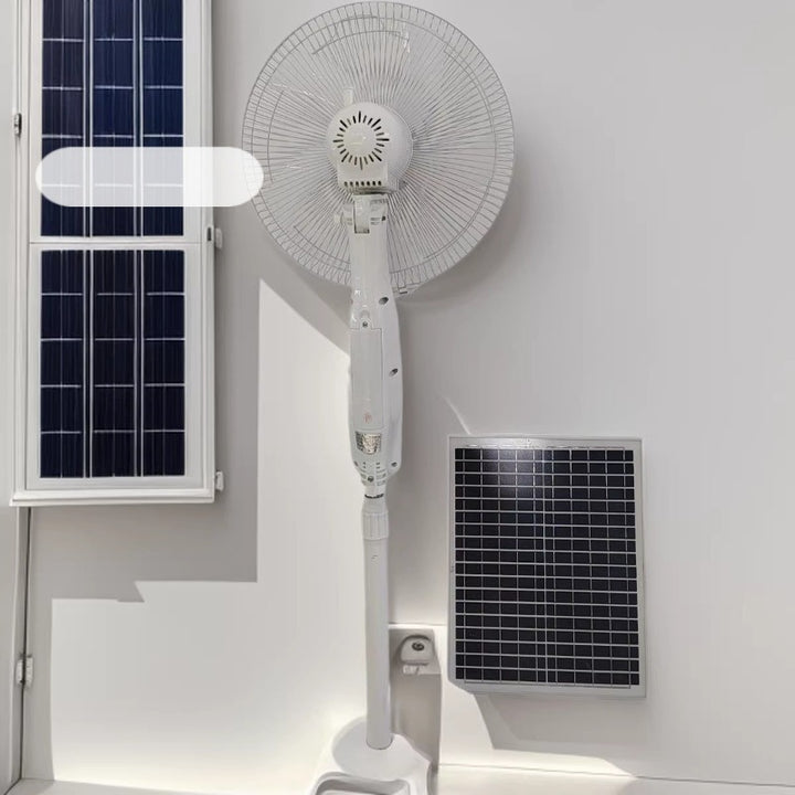 Unisex Solar-Powered Stand Fan with Smart Control Bowlift