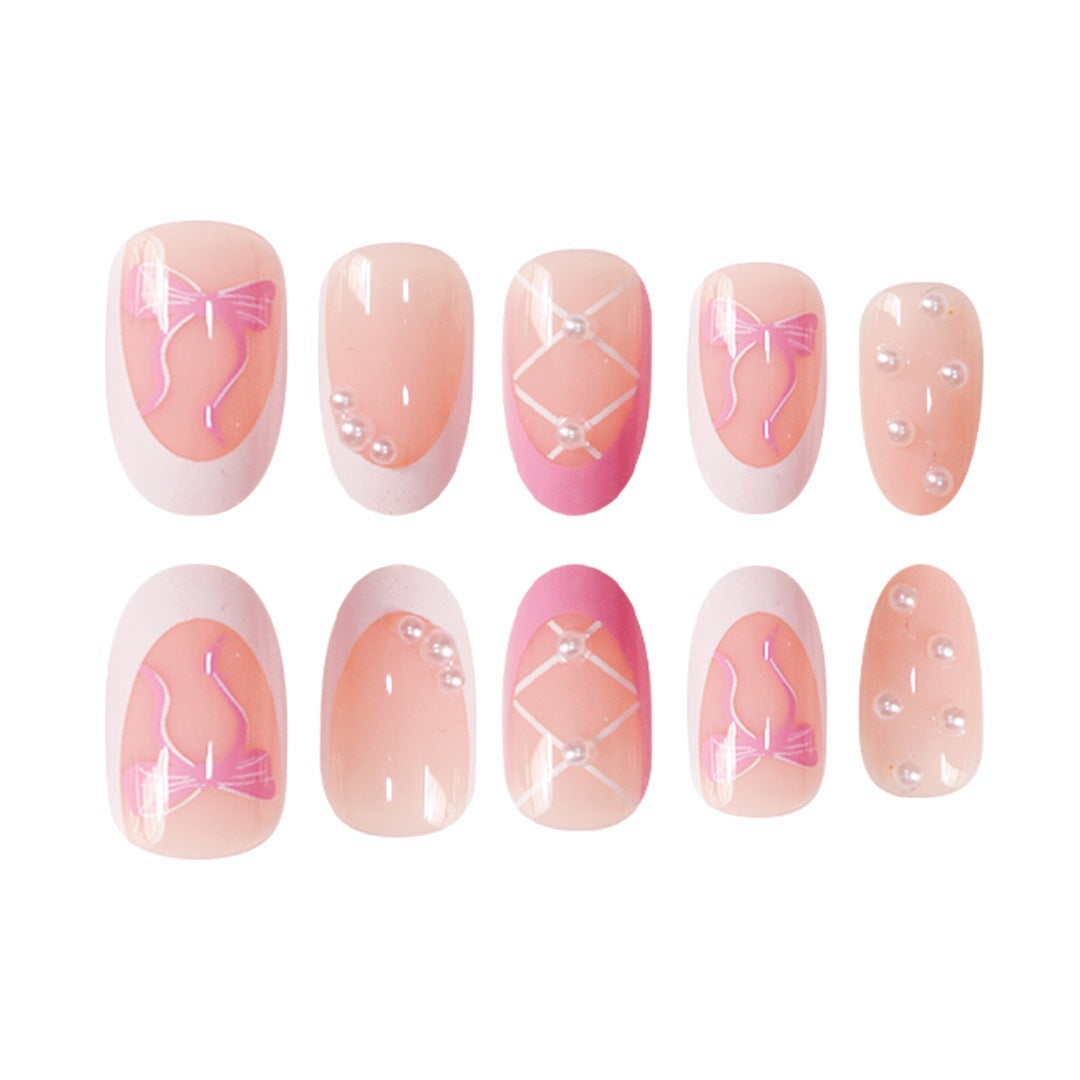 Elegant Decorative Press-On Nail Set Bowlift
