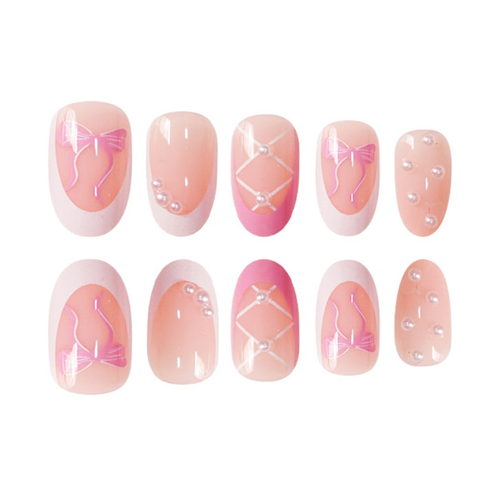 Elegant Decorative Press-On Nail Set Bowlift