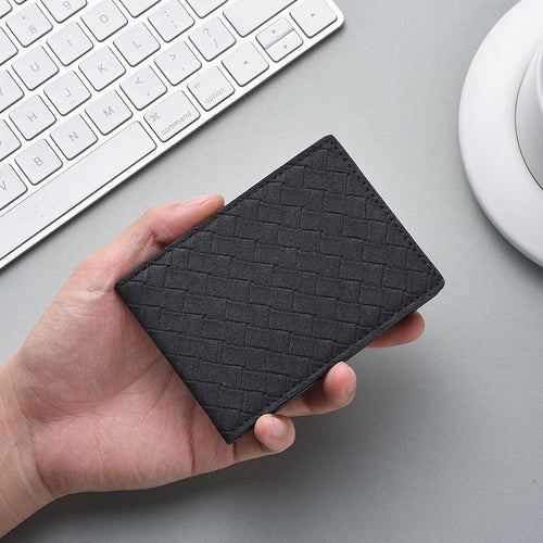 Stylish Woven Leather Cardholder Bowlift