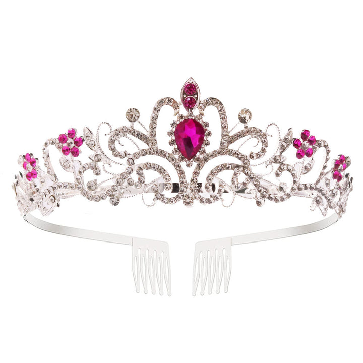 Ladies Sparkling Crystal Tiara with Filigree Design Bowlift