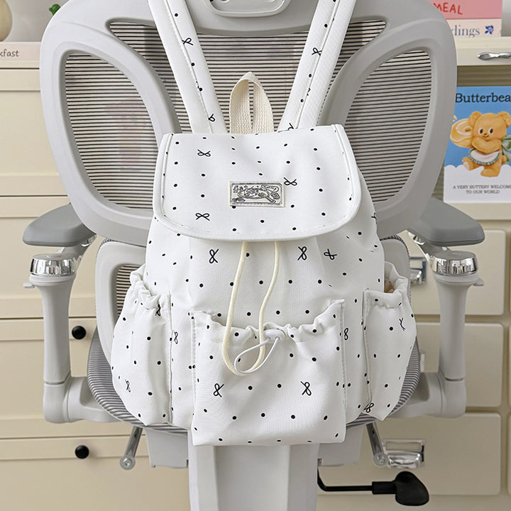 Stylish Dot-Printed Everyday Backpack