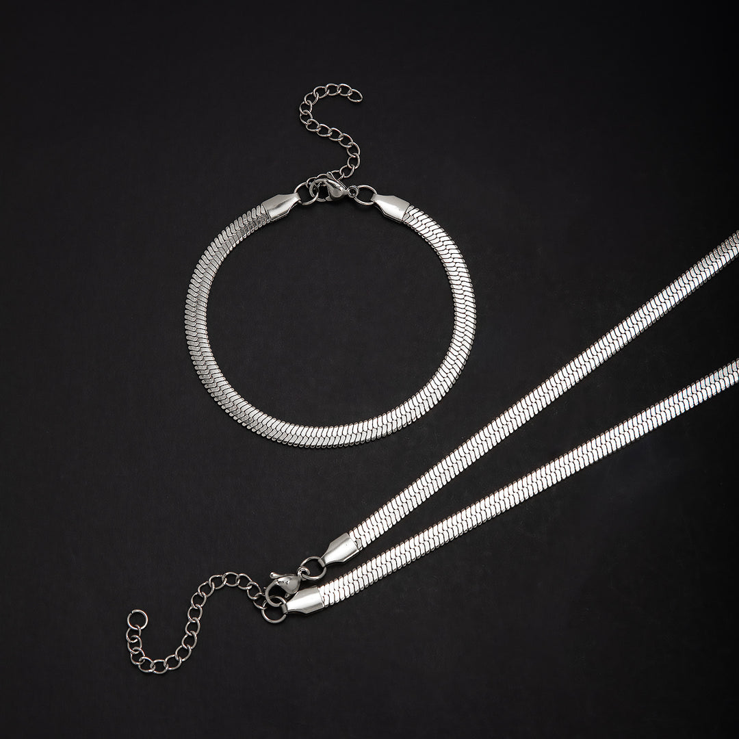 Elegant Textured Chain Jewelry Set Bowlift