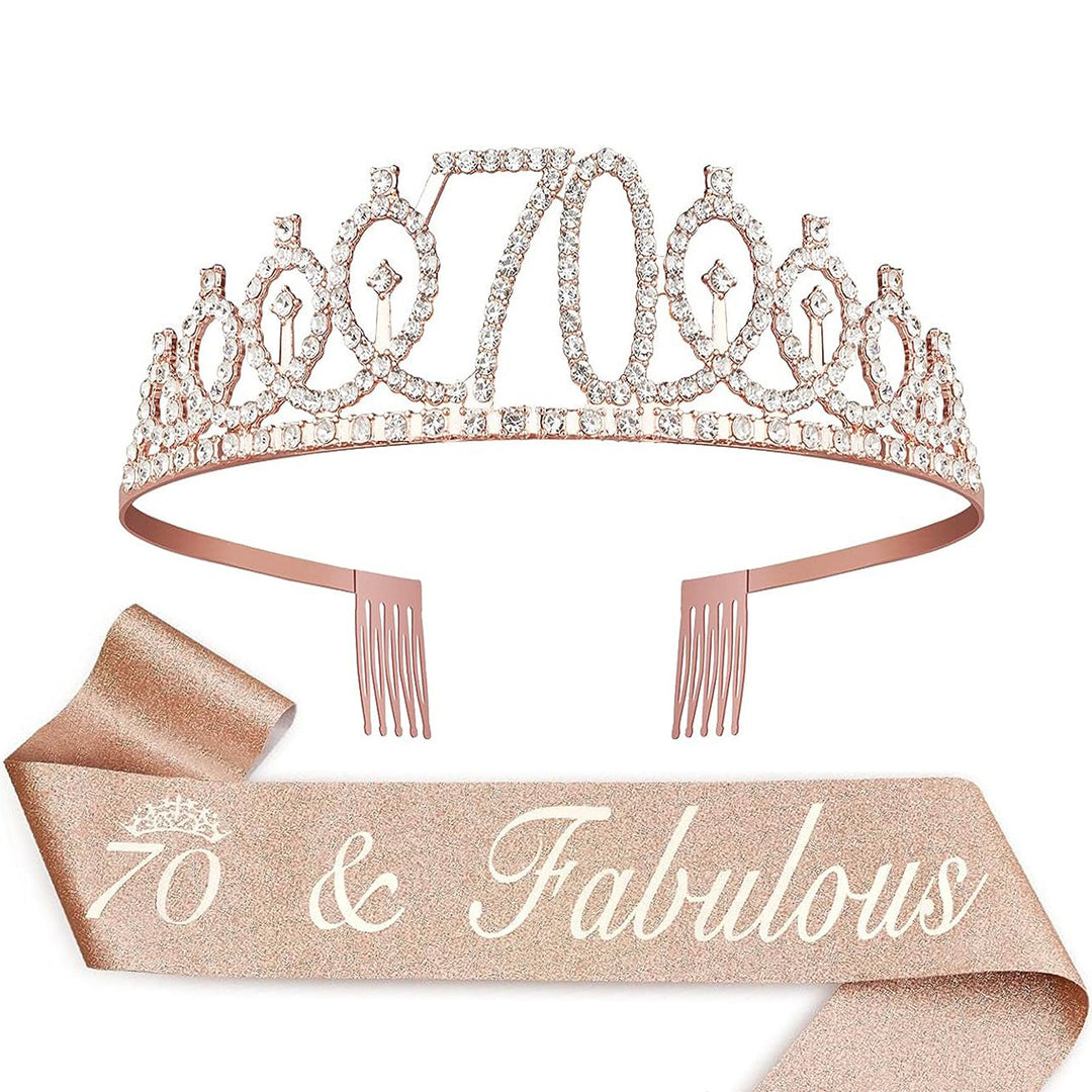 Ladies Crystal Princess Crown with 30 & Fabulous lettering Bowlift