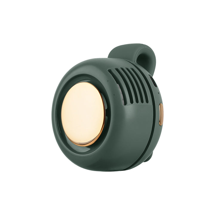 Cooling portable clip-on personal fan with warm LED light and rechargeable battery Bowlift