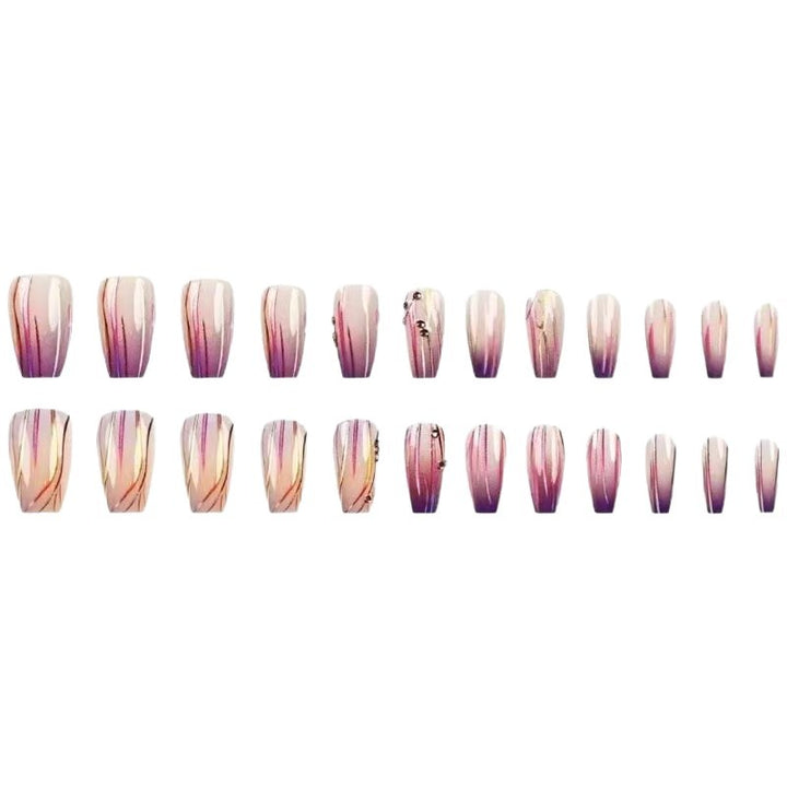 Glamorous artificial nails with starry sky design Bowlift