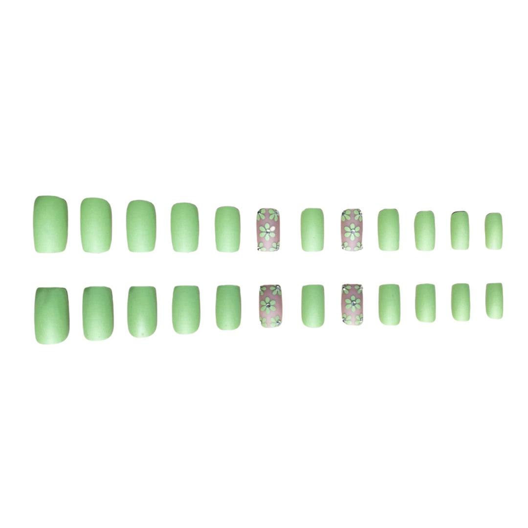 Floral Design Press-On Nails Bowlift