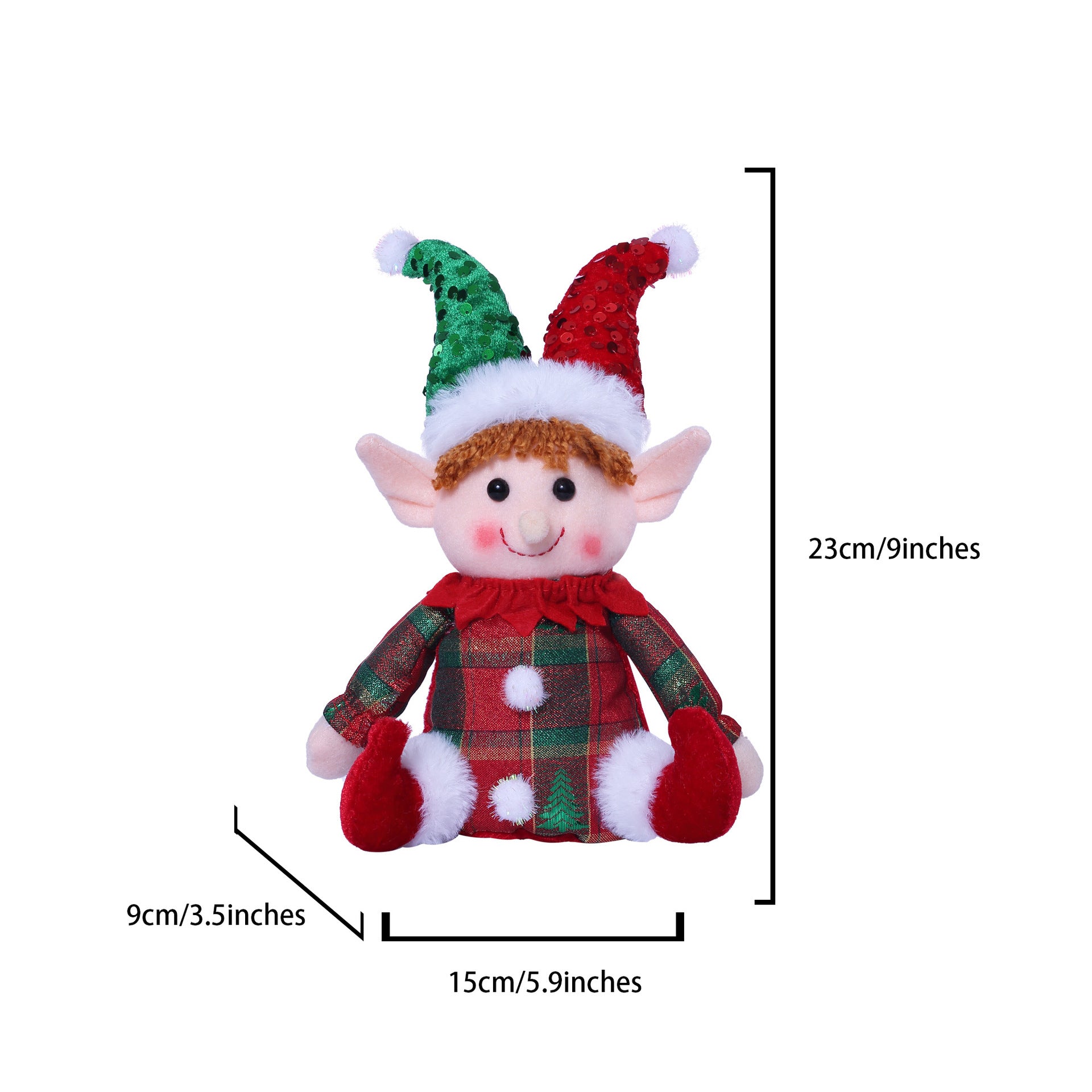 Cute Sequin Hat Christmas Elf Plush Toy