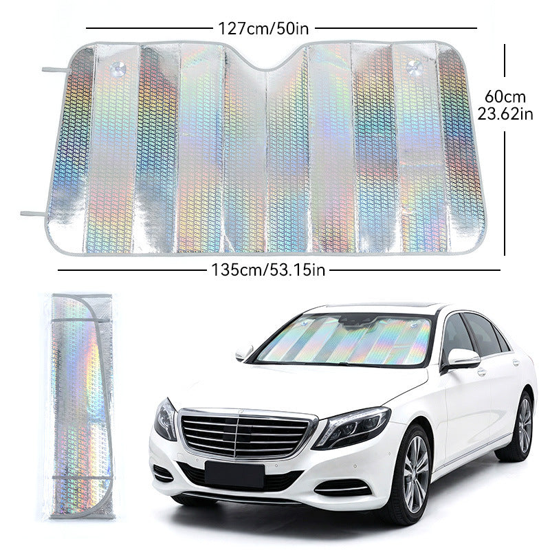 Unisex nan holographic foldable car sunshade for windshield Bowlift