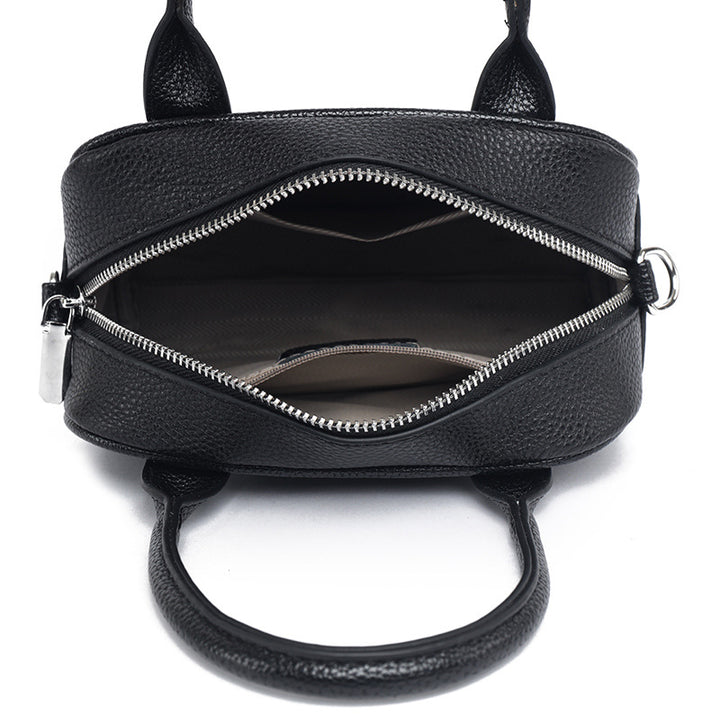 Textured Leather Mini Handheld Satchel Bowlift