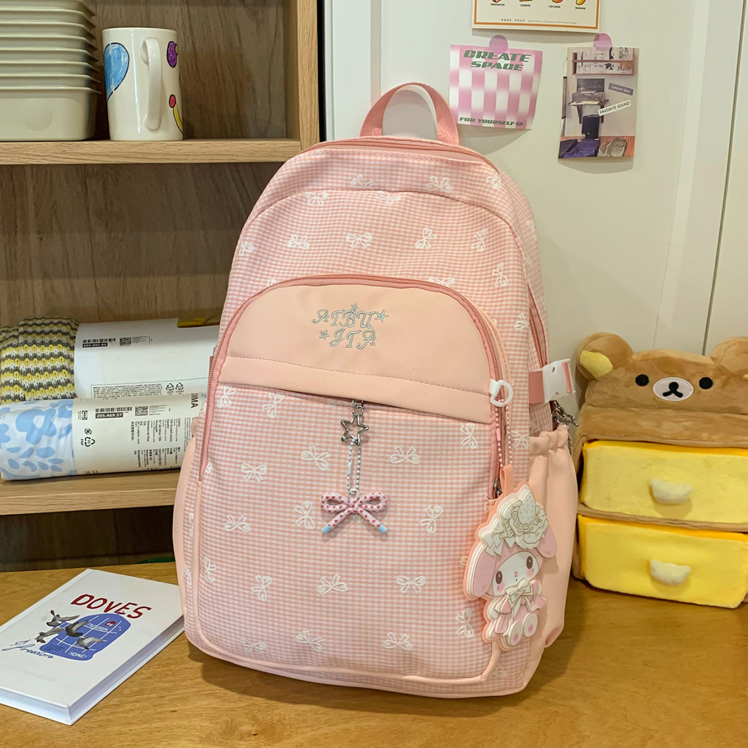 Gingham Patterned Backpack
