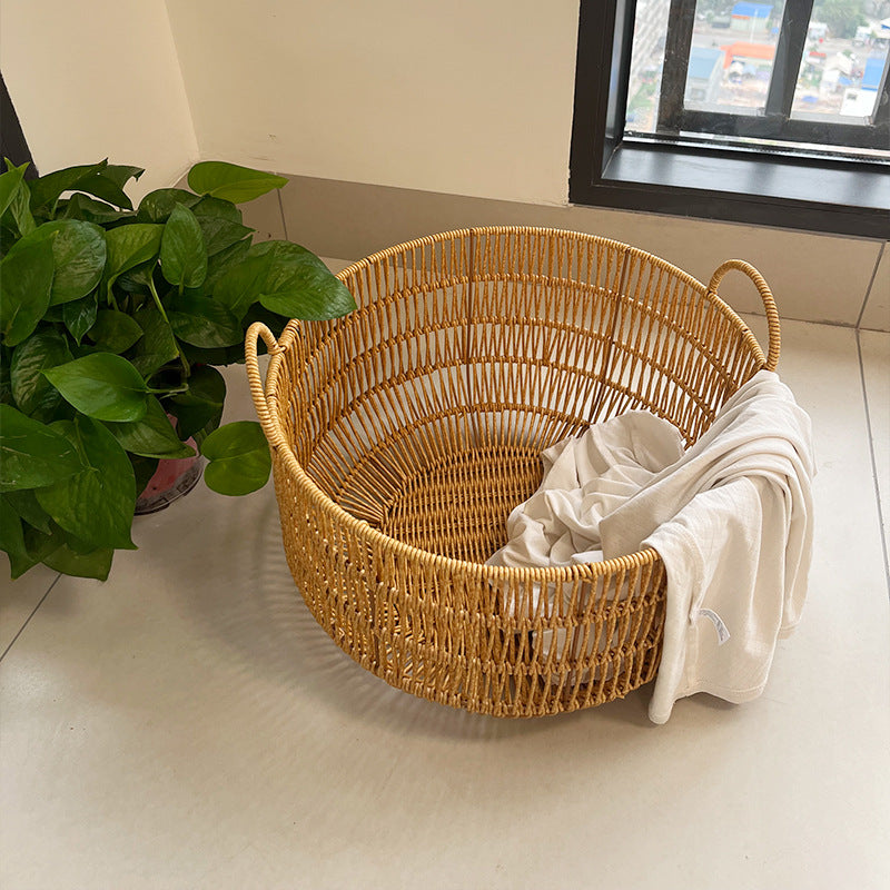 Handwoven Laundry Storage Basket Bowlift