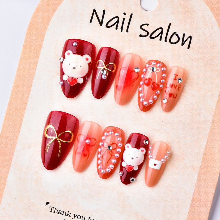 Artistic Nail Set with Loving Designs Bowlift