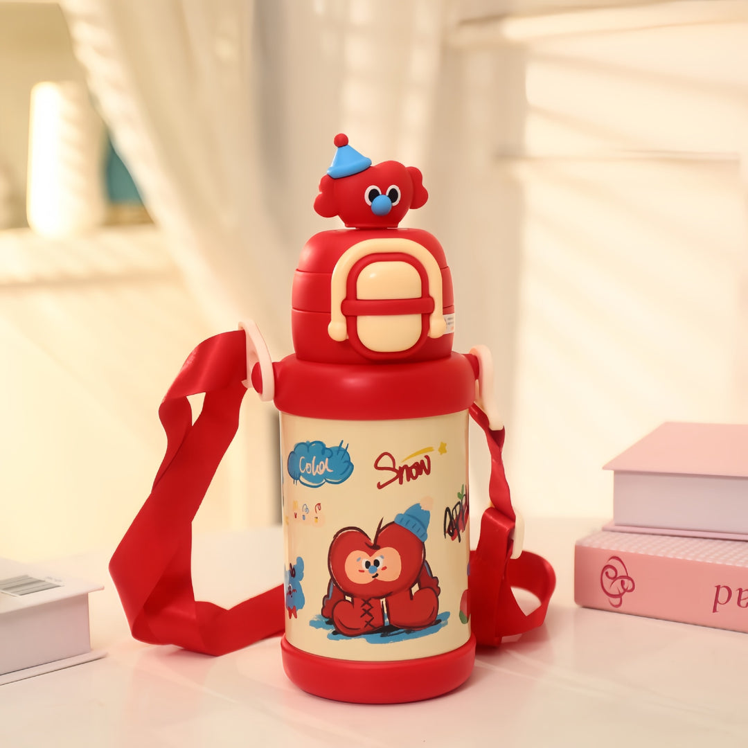 Insulated drinking bottle with practical carrying strap and creative design Bowlift