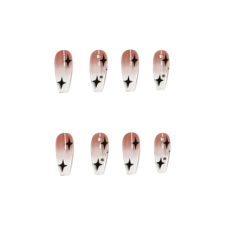 Trendy artificial nails with star design Bowlift